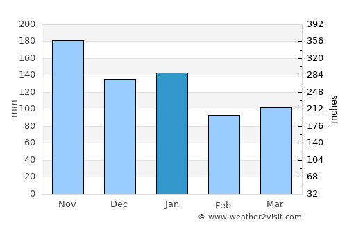 Søgne average rain in January