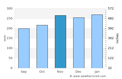 Solok average rain in November