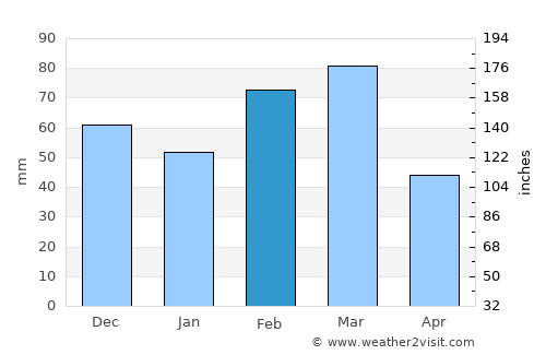 Somerset East average rain in February