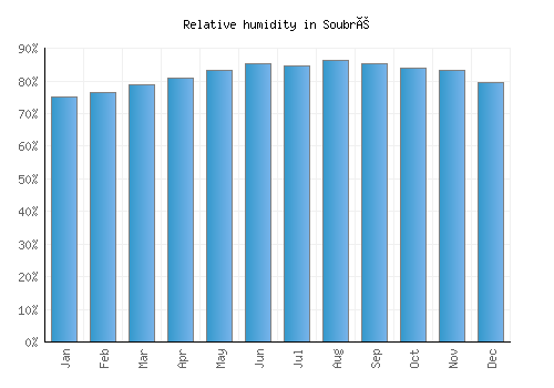 Soubré relative humidity averages