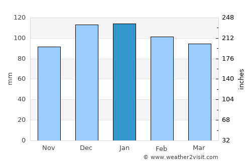 Souk Ahras average rain in January