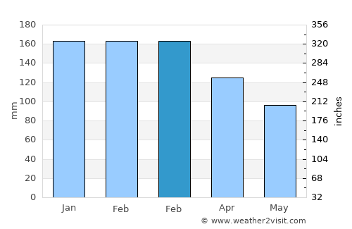 South Grafton average rain in February