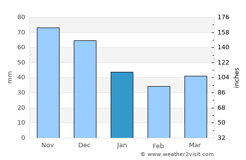 Sovetskiy average rain in January