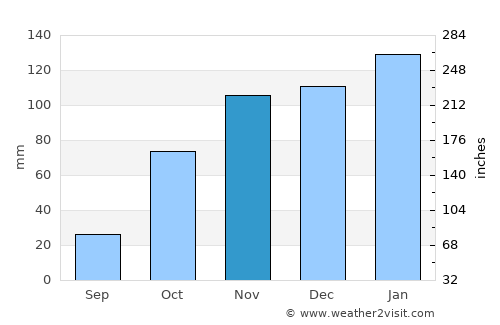 Soweto average rain in November
