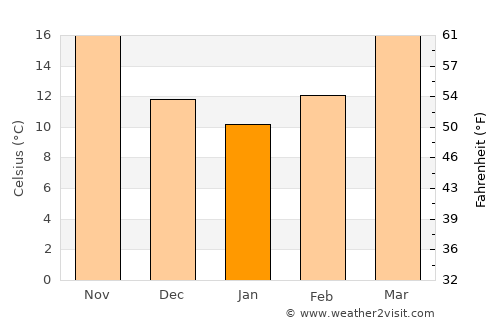 Spring average temperature in January