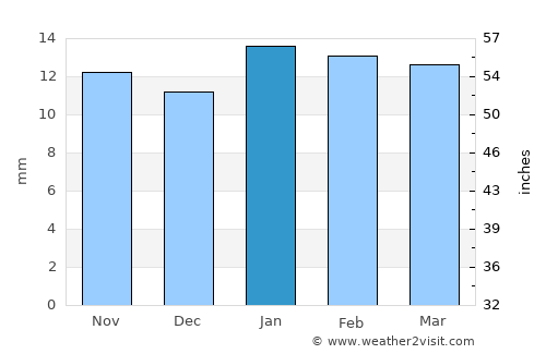 Spring Valley average rain in January