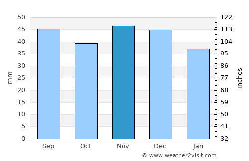 Stăneşti average rain in November
