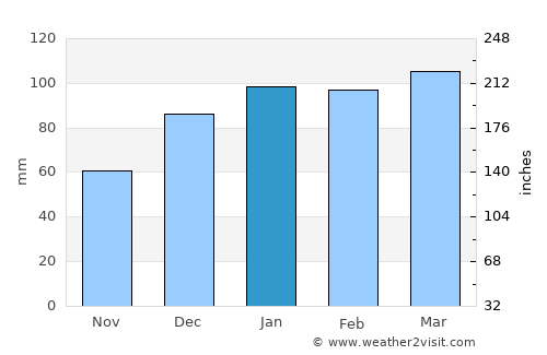 Statesboro average rain in January