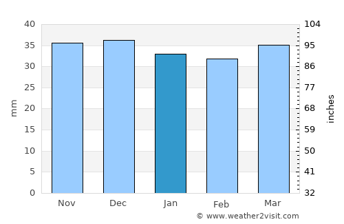 Straja average rain in January