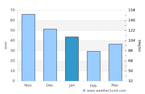 Strandby average rain in January