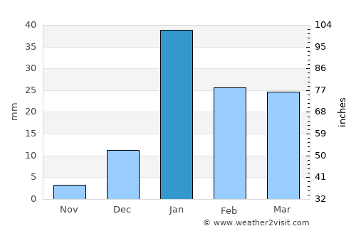 Suār average rain in January