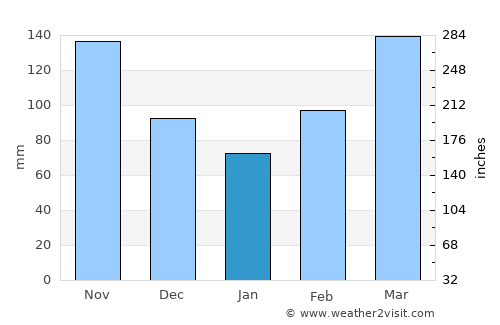 Suaza average rain in January
