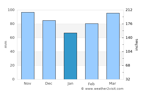 Sulphur Springs average rain in January