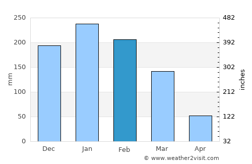 Sumaré average rain in February