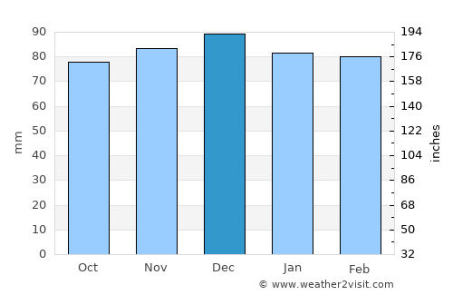 Summersville average rain in December