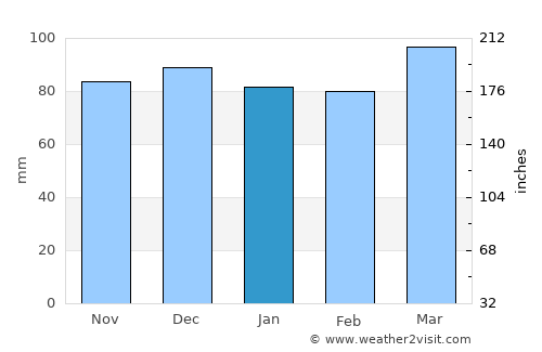 Summersville average rain in January