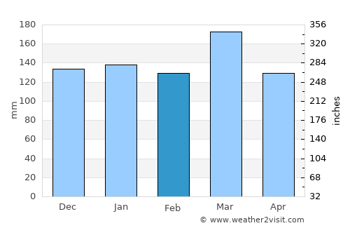 Summerville average rain in February