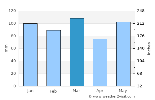 Summerville average rain in March