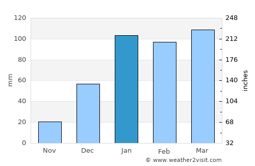 Sundarnagar average rain in January