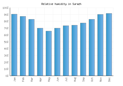 Surazh relative humidity averages