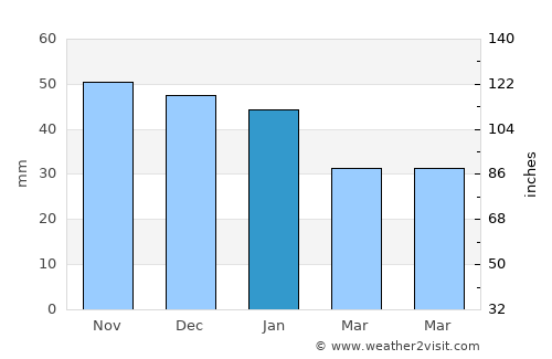 Surgut average rain in January