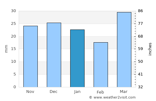 Swan River average rain in January
