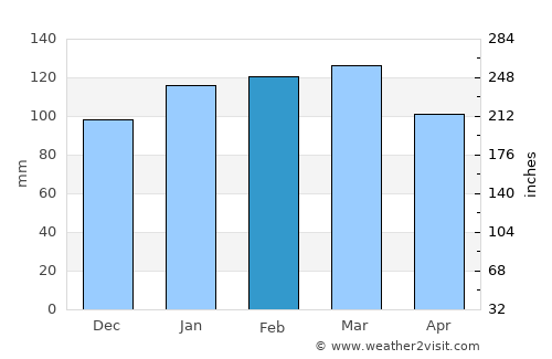 Sylvester average rain in February