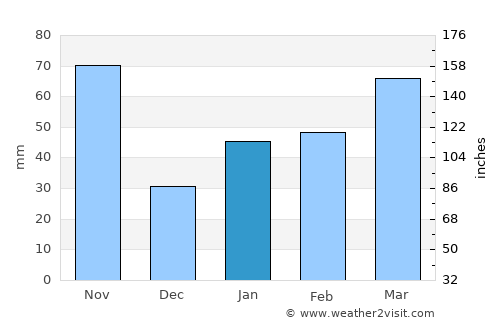 T’aebaek average rain in January