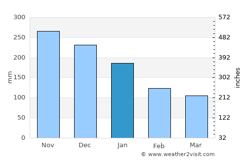 Tabango average rain in January