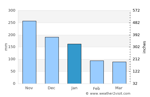 Tacub average rain in January