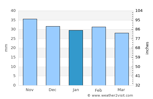 Tăcuta average rain in January