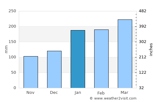 Tadine average rain in January