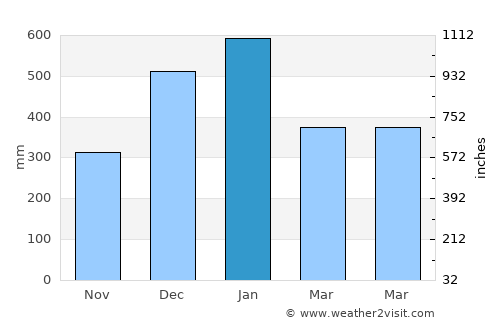 Tagbina average rain in January
