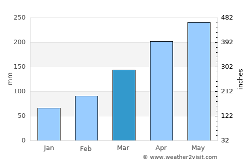 Takedamachi average rain in March