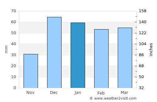 Tall Abyaḑ average rain in January