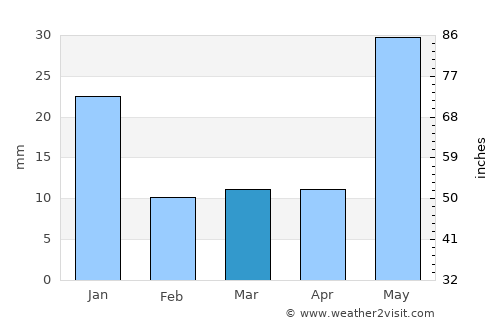 Talpa de Allende average rain in March