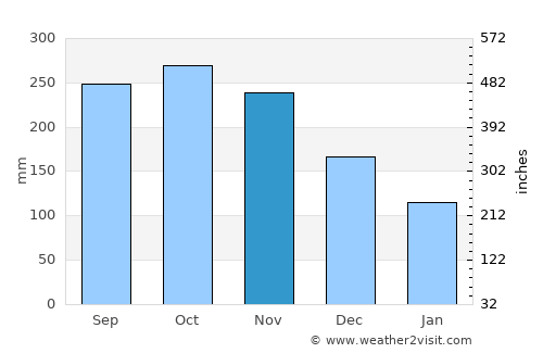 Talusan average rain in November