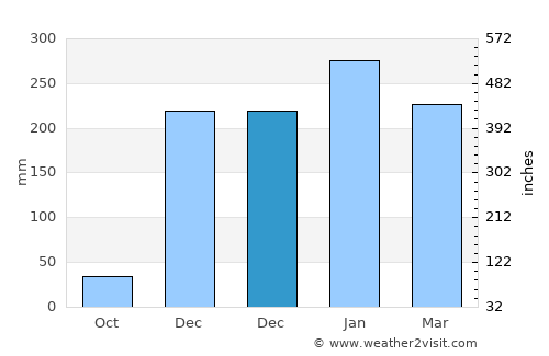 Taman average rain in December