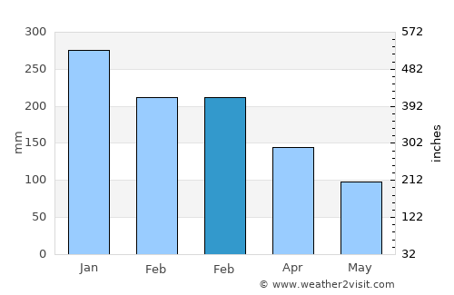 Taman average rain in February
