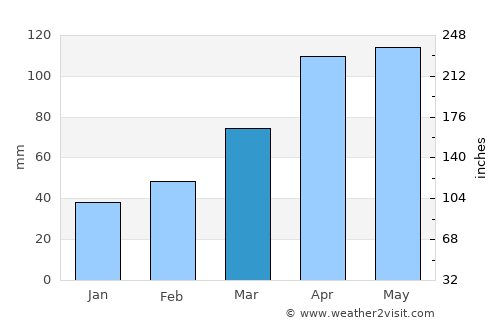 Tamano average rain in March