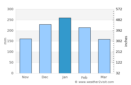 Tambaú average rain in January