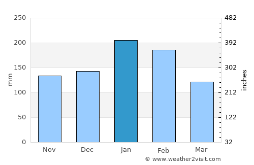 Tamisan average rain in January