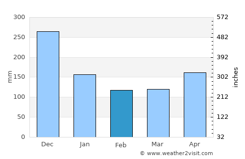 Tanjungtiram average rain in February