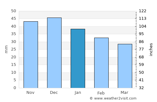 Tarasovskiy average rain in January