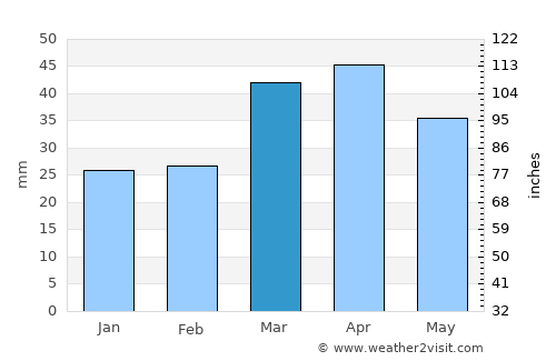 Taraz average rain in March