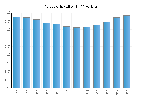 Târguşor relative humidity averages