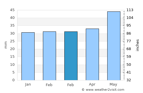 Târguşor average rain in February