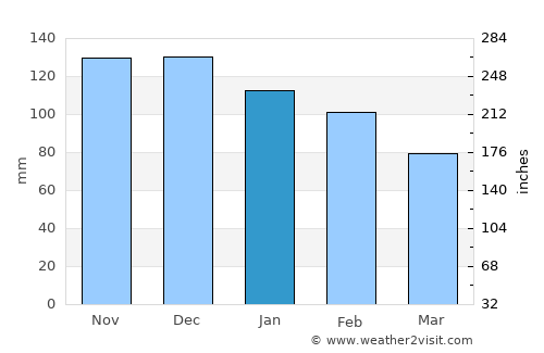 Tarifa average rain in January