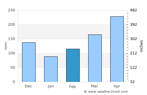 Tarime average rain in February