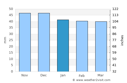 Tărlungeni average rain in January